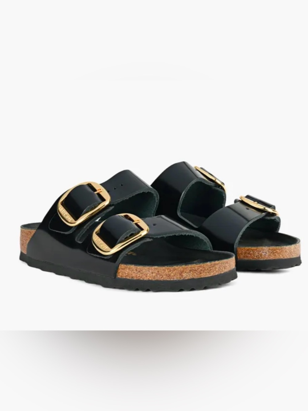 Brand New in Box Birkenstock Black Double Gold Buckle Sandals